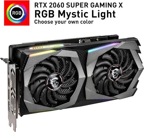 MSI Gaming Geforce RTX 2060 Super 8GB GDRR6 256 بت HDMI/DP G-Sync Turing Architecture بطاقة رسومات فيركلوكيل (RTX 2060 Super Gaming X) in Saudi Arabia