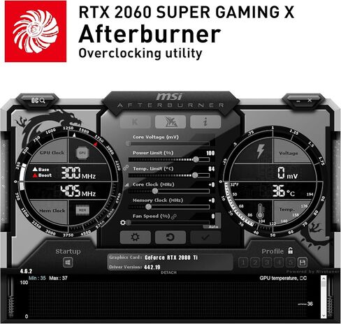 MSI Gaming Geforce RTX 2060 Super 8GB GDRR6 256 بت HDMI/DP G-Sync Turing Architecture بطاقة رسومات فيركلوكيل (RTX 2060 Super Gaming X) in Saudi Arabia