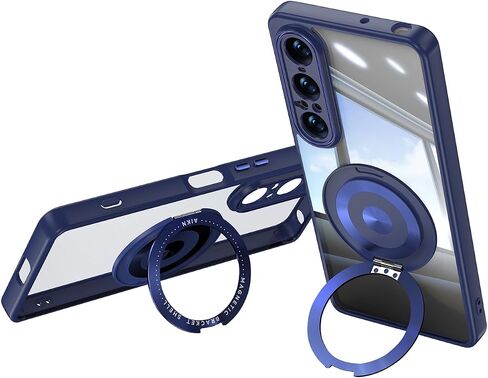 حالة Quietip متوافقة مع Sony Xperia 1 VII ، متوافق مع Magsafe مع 360 حلقة مغناطيسية قابلة للدوار واقف واضحة ، أسود in Kuwait