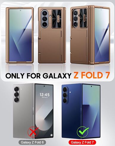 Vizvera for Samsung Galaxy Z Fold 7 Case Rfid Wallet مع حامل البطاقات [غطاء المفصلات] in Kuwait