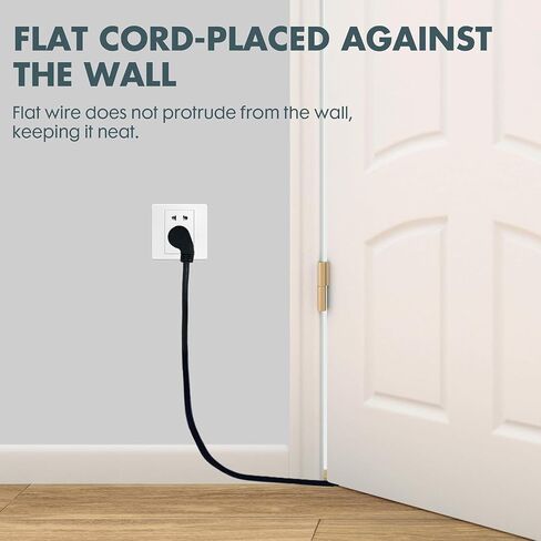 Indoor Extension Cord Power Strip 3 Outlets Flat Plug, UL Listed, 16 Gauge 3 ft Black 3 Prong Heavy Duty, 16/3 SJTW 13A Outlet Extender in Saudi Arabia