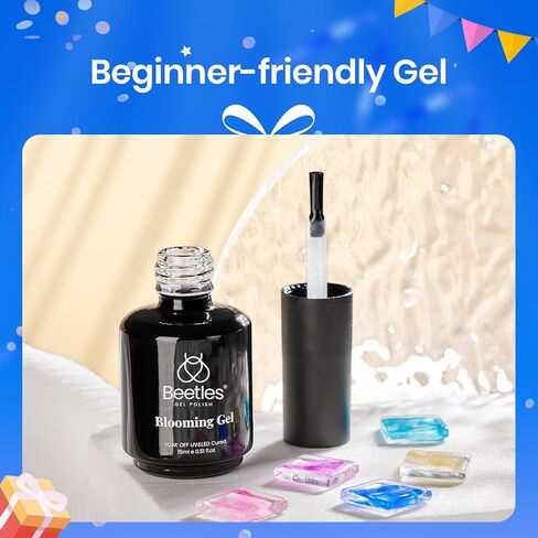 Beetles 2 Pcs 15ml No Wipe Gel Top Coat and Base Coat Set - Shine Finish and Long Lasting, Soak Off LED Nail Lamp Gel Base Top Coat Finish Nail Art Design Manicure Gifts for Women in Kuwait