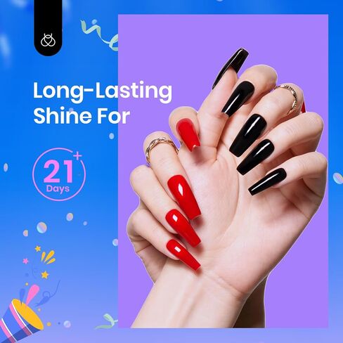 Beetles 2 Pcs 15ml No Wipe Gel Top Coat and Base Coat Set - Shine Finish and Long Lasting, Soak Off LED Nail Lamp Gel Base Top Coat Finish Nail Art Design Manicure Gifts for Women in Kuwait