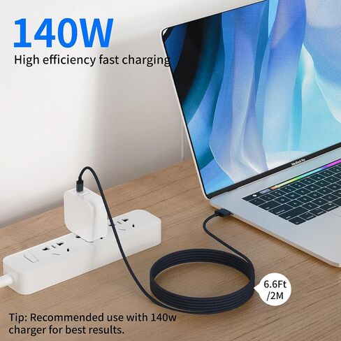 140W USB-C to Magnetic 3 Cable (6.6ft), Fast Charging for MacBook Air (15''/13'' M4 2025, M3 2024, M2 2023, M2 2022), Pro (16"/14" 2024/2023/2021)– Blue in Kuwait