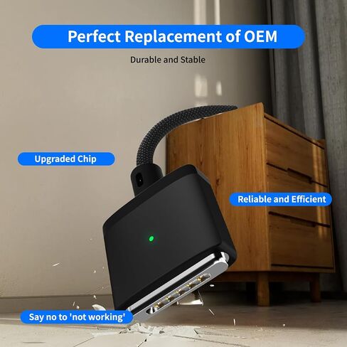 140W USB-C to Magnetic 3 Cable (6.6ft), Fast Charging for MacBook Air (15''/13'' M4 2025, M3 2024, M2 2023, M2 2022), Pro (16"/14" 2024/2023/2021)– Blue in Kuwait