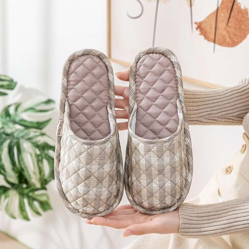 3 Pairs Floral Cotton House Slippers for Women, Open Toe Indoor Slippers Comfortable Washable Portable Foldable Guest Travel Hotel Airplane Spa Slippers in Kuwait