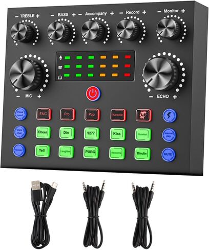 Portable USB External Sound Card Live Broadcast Sound Card Audio Card Parts in Saudi Arabia