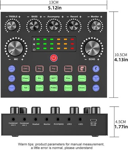 Portable USB External Sound Card Live Broadcast Sound Card Audio Card Parts in Saudi Arabia
