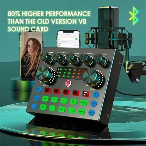 Portable USB External Sound Card Live Broadcast Sound Card Audio Card Parts in Saudi Arabia