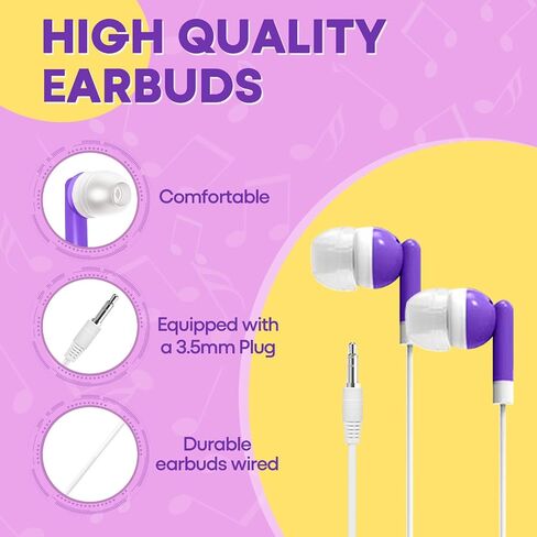 Wholesale Bulk Earbuds Headphones 100 Pack Class Set for School Classroom Students Kids Children Toddler Boys Girls Teen Adults(Mixed Colors,100 Pack) in Saudi Arabia