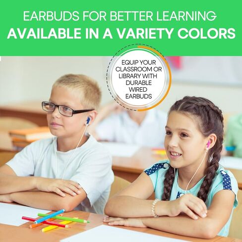 Wholesale Bulk Earbuds Headphones 100 Pack Class Set for School Classroom Students Kids Children Toddler Boys Girls Teen Adults(Mixed Colors,100 Pack) in Saudi Arabia
