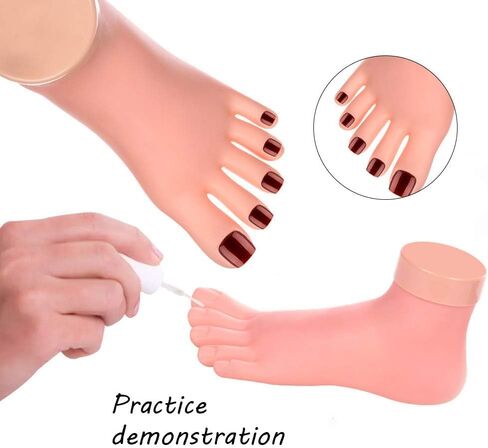 AORAEM Practice Fake Foot Flexible Movable Soft Silicone Fake Foot Tool for Nails Training Display in Kuwait