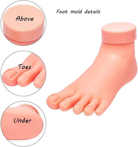 AORAEM Practice Fake Foot Flexible Movable Soft Silicone Fake Foot Tool for Nails Training Display in Kuwait