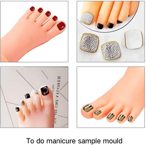AORAEM Practice Fake Foot Flexible Movable Soft Silicone Fake Foot Tool for Nails Training Display in Kuwait