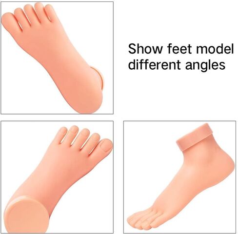 AORAEM Practice Fake Foot Flexible Movable Soft Silicone Fake Foot Tool for Nails Training Display in Kuwait