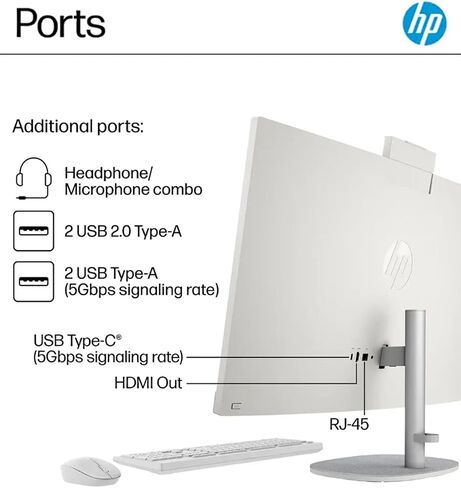 HP All-in-One Computer ، 27 '' FHD Touchnen ، Windows 11 Pro ، Intel 12-Core Ultra 7 155U (Beats I7-1355U) ، Wi-Fi 6 ، Bluetooth ، ارتفاع قابل للتعديل ، مضاد للوحد (32 جيجا بايت رام | 2 تيرابايت SSD) in Saudi Arabia