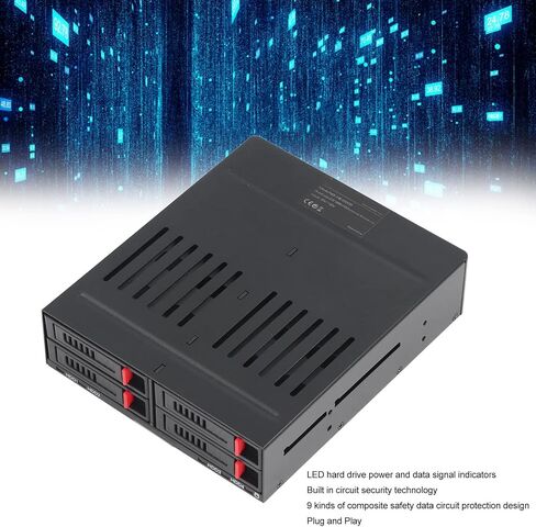 4 قفص خليج لـ SATA HDD/SSD - قفص معدني مع توافق رف الهاتف المحمول ، يناسب 5.25 بوصة الخليج ، 9.5 مم/12.5 ملم in Saudi Arabia