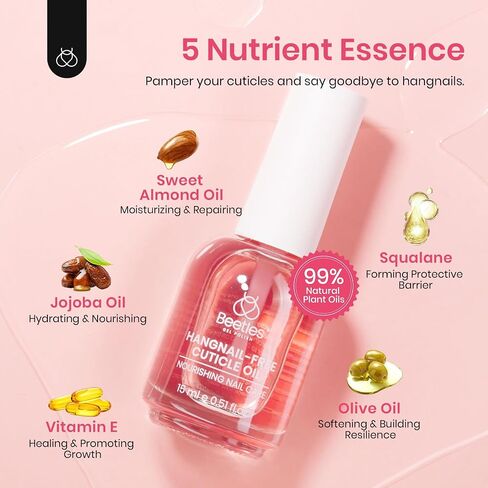 Beetles 7.5ml Cuticle Oil, Gel Nail Cuticle Oil Care for Dry, Damaged Cuticles, Stronger Nails Spa and Hand Manicure Essentials For Repaired Thin Nails DIY Home Nail Gift for Women in Saudi Arabia