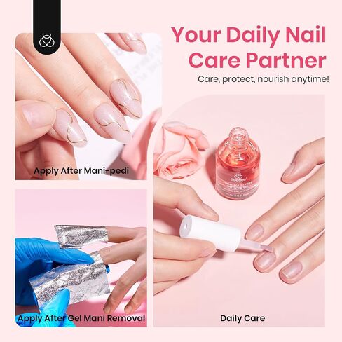 Beetles 7.5ml Cuticle Oil, Gel Nail Cuticle Oil Care for Dry, Damaged Cuticles, Stronger Nails Spa and Hand Manicure Essentials For Repaired Thin Nails DIY Home Nail Gift for Women in Saudi Arabia