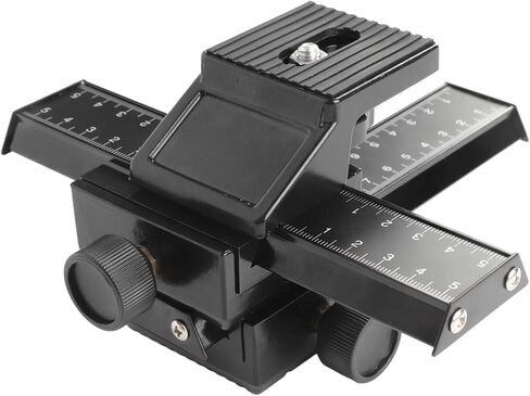 Zopsc 4 Way Macro Focusing Rail Slider, Aluminum Alloy Macro Focusing Rail Silder with Arrow Storage Case Plate for Digital SLR Camera Photography in Kuwait