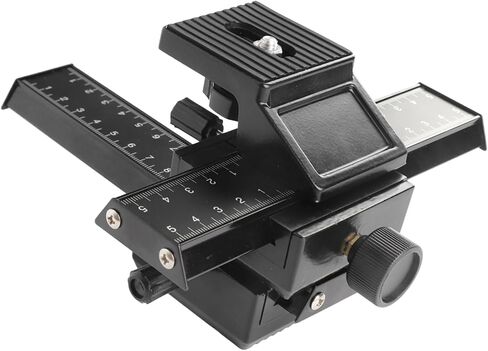 Zopsc 4 Way Macro Focusing Rail Slider, Aluminum Alloy Macro Focusing Rail Silder with Arrow Storage Case Plate for Digital SLR Camera Photography in Kuwait