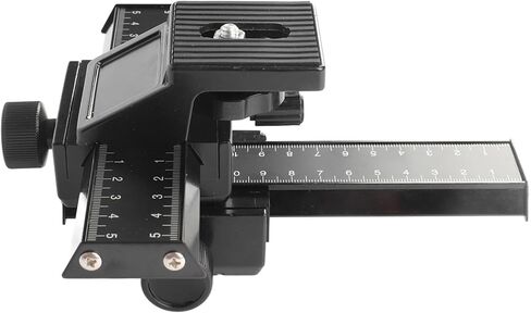 Zopsc 4 Way Macro Focusing Rail Slider, Aluminum Alloy Macro Focusing Rail Silder with Arrow Storage Case Plate for Digital SLR Camera Photography in Kuwait