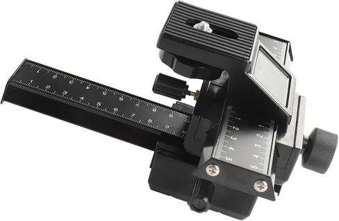 Zopsc 4 Way Macro Focusing Rail Slider, Aluminum Alloy Macro Focusing Rail Silder with Arrow Storage Case Plate for Digital SLR Camera Photography in Kuwait
