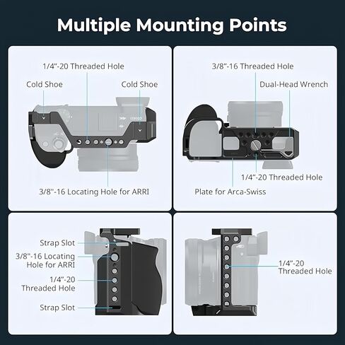 قفص مع حذاء السيليكون والأحذية الباردة لـ Sony A6100 ، A6300 ، A6400-3164 in Saudi Arabia