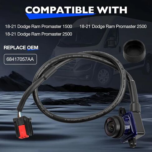 68417057AA عرض الكاميرا الخلفية الكاميرا الاحتياطية متوافقة مع 2018-21 Dodge RAM PROMASTER 1500 2500 3500 واسعة السلامة مقاومة للماء عكس مواقف السيارات عكس الكاميرا العكسية in Saudi Arabia