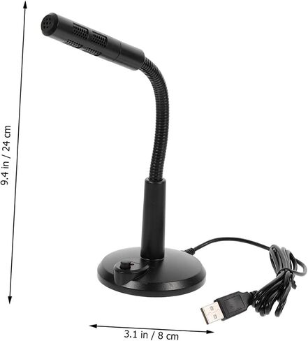 ميكروفون Popetpop USB مع زاوية متعددة الاستخدامات ميكروفون لاجتماعات دفق الدردشة الصوتية سهلة الاستخدام مصباح مؤشر الطاقة المستقلة in Saudi Arabia