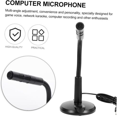 ميكروفون Popetpop USB مع زاوية متعددة الاستخدامات ميكروفون لاجتماعات دفق الدردشة الصوتية سهلة الاستخدام مصباح مؤشر الطاقة المستقلة in Saudi Arabia