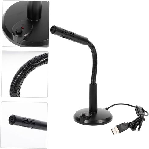 USB Desktop Microphone with Angle Sound Quality and Stable Pedestal for Gaming Streaming and Online Classes Easy to Use Computer Accessory in Saudi Arabia