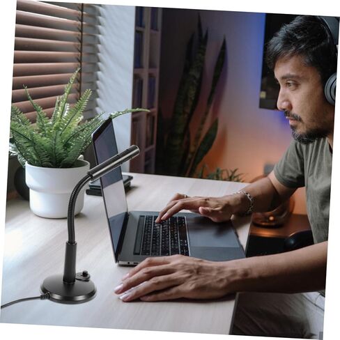 USB Desktop Microphone with Angle Sound Quality and Stable Pedestal for Gaming Streaming and Online Classes Easy to Use Computer Accessory in Saudi Arabia