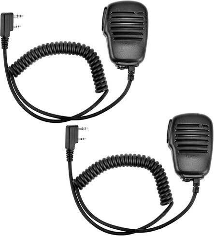 QWORK Handheld Speaker Mic for Two Way Radio, 2 Pack Shoulder Speaker Mic of Walkie Talkies with 2-Pin K-Type Connector in Saudi Arabia