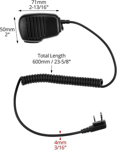 QWORK Handheld Speaker Mic for Two Way Radio, 2 Pack Shoulder Speaker Mic of Walkie Talkies with 2-Pin K-Type Connector in Saudi Arabia