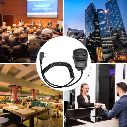 QWORK Handheld Speaker Mic for Two Way Radio, 2 Pack Shoulder Speaker Mic of Walkie Talkies with 2-Pin K-Type Connector in Saudi Arabia