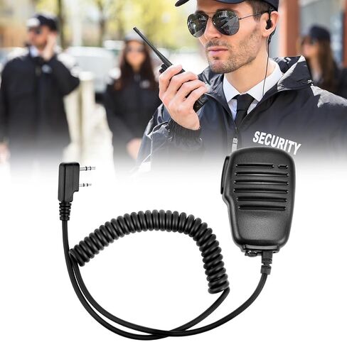 QWORK Handheld Speaker Mic for Two Way Radio, 2 Pack Shoulder Speaker Mic of Walkie Talkies with 2-Pin K-Type Connector in Saudi Arabia