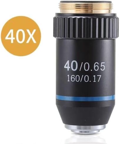 195 عدسة موضوعية مجهر أسود - 4x ، 10x ، 20x ، 40x ، 60x ، 100x rms 20.2mm متوافقة مع المجاهر القياسية (40x) in Kuwait