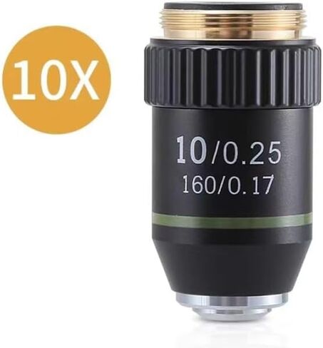 195 عدسة موضوعية مجهر أسود - 4x ، 10x ، 20x ، 40x ، 60x ، 100x rms 20.2mm متوافقة مع المجاهر القياسية (40x) in Kuwait