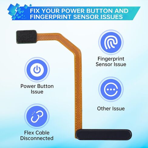 زر الطاقة وأجهزة استشعار البصمات ، استبدال كبل المرن من أجل Samsung Galaxy A15 Flex Cable Side On/Off Switch Control Control Parts SM-A155F (Brave Black) in Kuwait