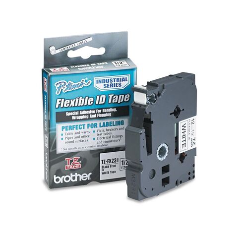 Brother Tzefx231 Tze Texible Labeling Tape ، 1/2 بوصة × 26-1/5 قدم ، أسود على أبيض in Saudi Arabia