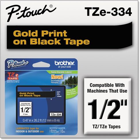 Brother P-Touch TZe Standard Adhesive Laminated Labeling Tape, 1/2w in Saudi Arabia