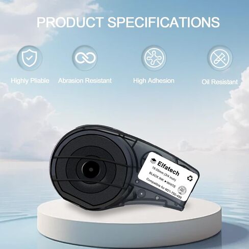 M21-750-499 متعددة الأغراض نايلون ملصق متوافق مع شريط التسمية replaceMEMT لـ M21-750-499 للمعرف العام ، علامات الأسلاك ، والمختبر ، الأسود على الأبيض المصمم لـ M210 ، M211 ، BMP21-PLUS (4 عبوات) in Kuwait