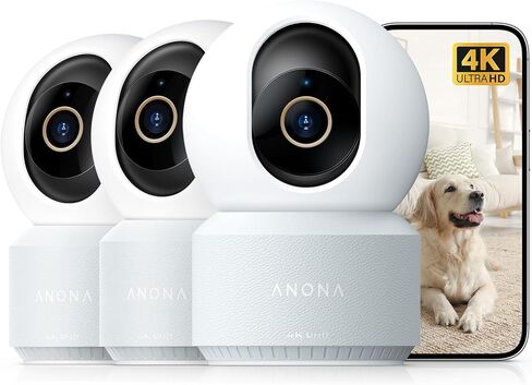 كاميرا داخلية anona 4k uhd ، كاميرا أمان للحيوانات الأليفة/الكلب/الطفل مع تطبيق هاتف ، و 360 درجة من الميل ، و 5 جرام/2.4 جرام مزدوج النطاق واي فاي 6 ، تتبع تلقائي ، شخص/حيوان أليف/طفل/طفل الكشف in Kuwait