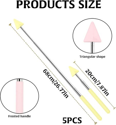 5Pcs Teacher Pointer Stick, Telescopic Adjustment School Supplies Pointer Stick for Classroom Triangle Pointers for Classroom, Suitable for School Teacher Supplies Retractable Stick(Macaron Colors) in Saudi Arabia