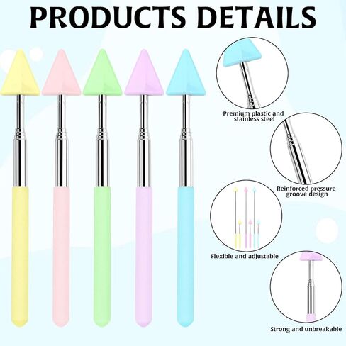5Pcs Teacher Pointer Stick, Telescopic Adjustment School Supplies Pointer Stick for Classroom Triangle Pointers for Classroom, Suitable for School Teacher Supplies Retractable Stick(Macaron Colors) in Saudi Arabia
