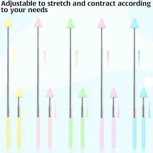 5Pcs Teacher Pointer Stick, Telescopic Adjustment School Supplies Pointer Stick for Classroom Triangle Pointers for Classroom, Suitable for School Teacher Supplies Retractable Stick(Macaron Colors) in Saudi Arabia