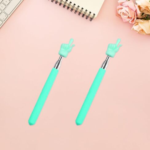 2 PCS مؤشر معلمي التلسكوبية للفصول الدراسية ، وعصا مؤشر إصبع اليد القابل للتمديد ، مؤشر الفصول الدراسية القابلة للسحب لمعلم رياض الأطفال في المدارس الابتدائية ، لوازم الفصول الدراسية (الأخضر) in Saudi Arabia