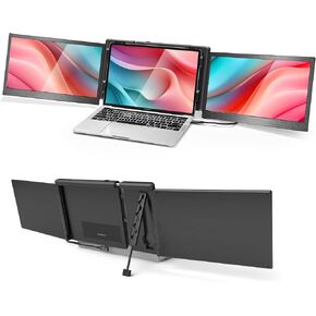 Alecewey Laptop Screen Screen Extender 14 Inch Triple Portable Laptop Monitor Afternment FHD 1080p شاشة إضافية لأجهزة الكمبيوتر المحمولة 13-17 'مع Windows Chrome Mac in Kuwait