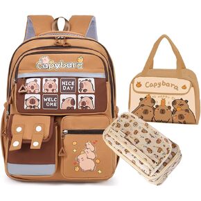Capybara Backpack Kawaii Capibara Multipurpose Bag Cute Animal Mochila De Capybara for Daily Casual Travel Daypack Capivara Capibara Kapibara Cabybara Captbara bara Funny Backpack (Brown2) in Kuwait